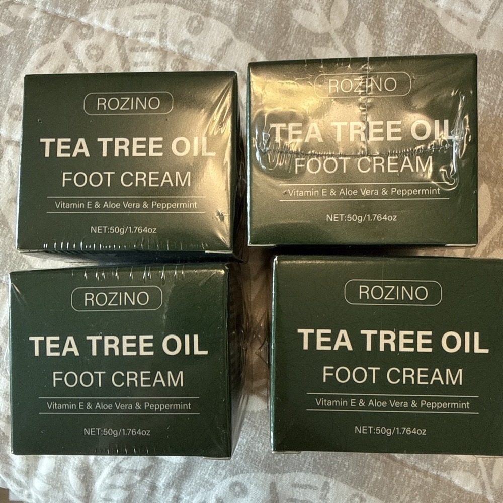 Rozino Tea Tree Oil Foot Cream for Dry Cracked Feet Calluses Lot of 4 50g Jars